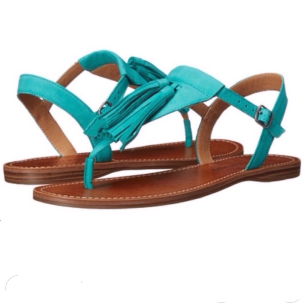 Lucky Brand turquoise GREEN Leather sandals size 8